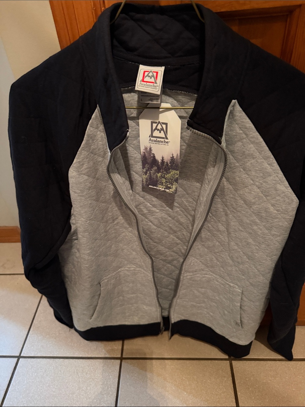 Avalanche Quilted Zip Jacket in Gray and Black